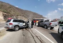 Tres heridos en colisión de vehículos en ruta al atlántico