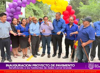 Inauguran mejoramiento de camino con pavimento en Corral Grande de San Pedro Sacatepéquez San Marcos
