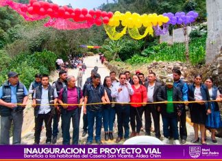 Inauguran mejoramiento de camino rural en el sur de San Pedro Sacatepéquez San Marcos