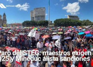 Paro del STEG: exigen Q25 de refacción escolar por alumno y Mineduc alista sanciones