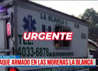 Tres personas mueren en ataque armado en La Blanca, San Marcos